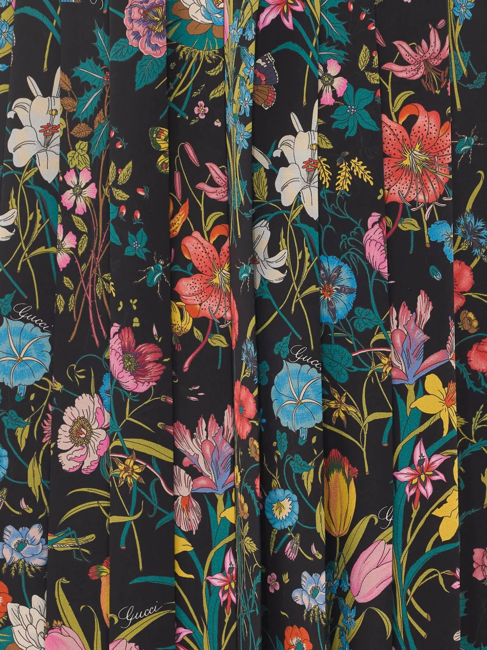 Gucci Zijden midi-rok met print Zwart