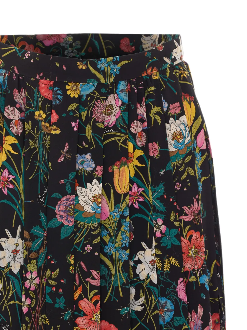 Gucci Zijden midi-rok met print Zwart