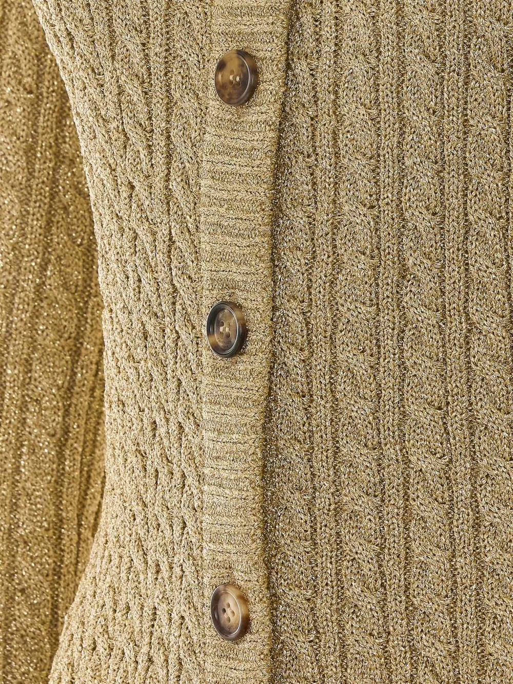 Saint Laurent faux-fur trim cable-knit cardigan Beige