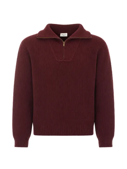 Saint Laurent half-zip sweater in rib-knit wool