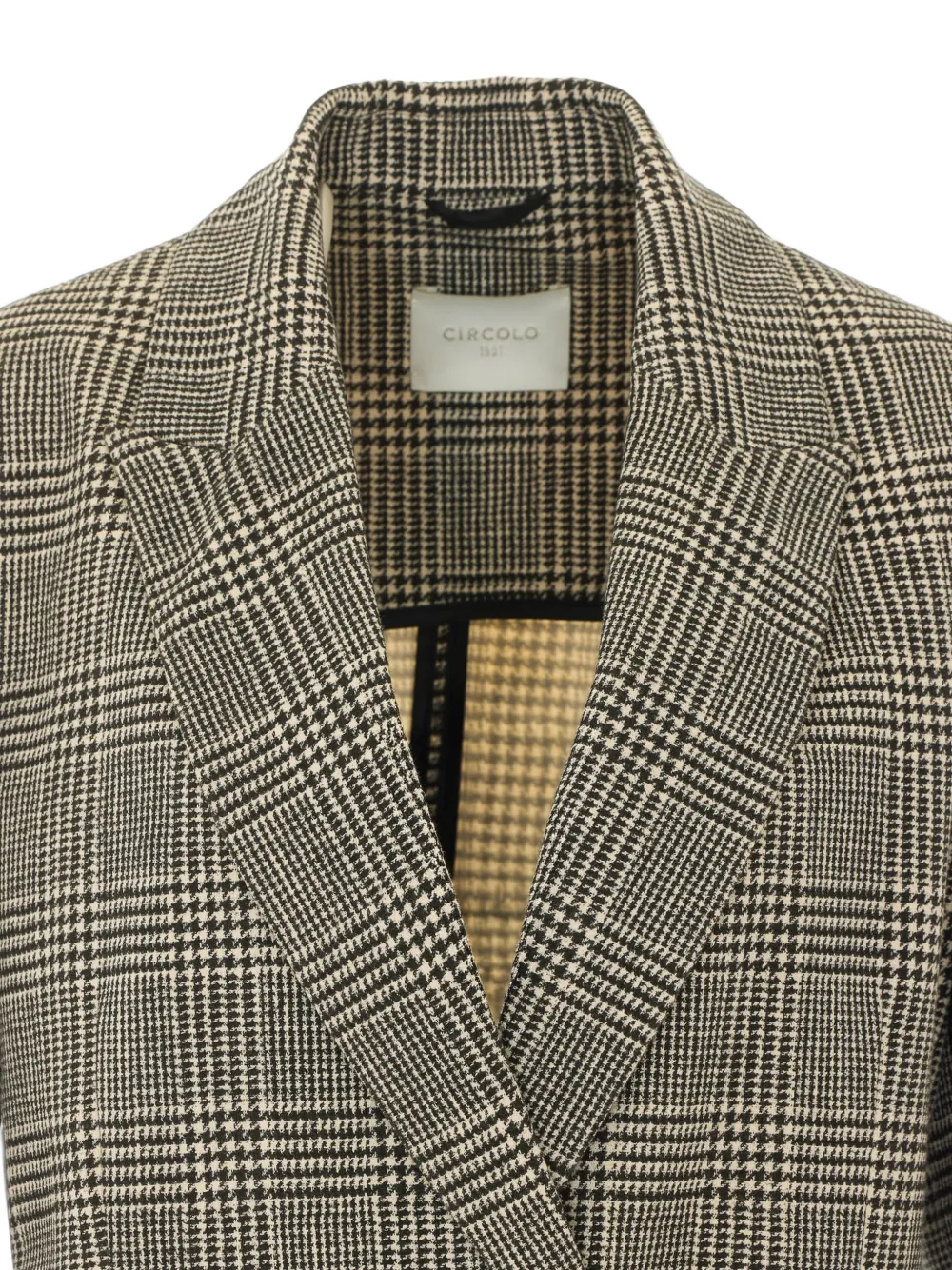 Circolo 1901 Geruit jack met dubbele rij knopen Beige