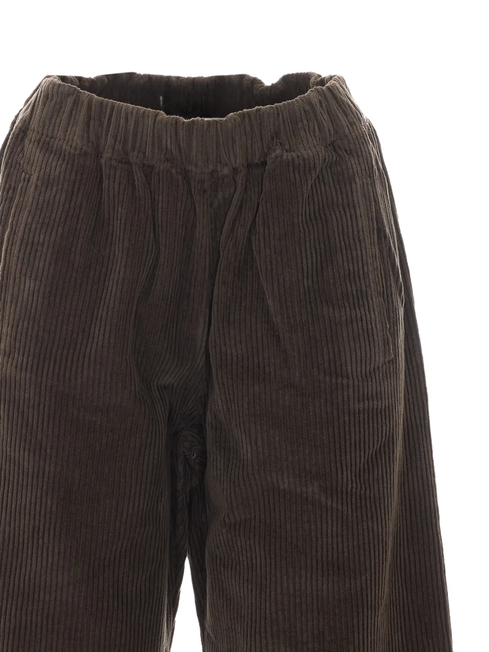 TRUE AVENUE Pensil ribfluwelen broek met wijde pijpen Bruin