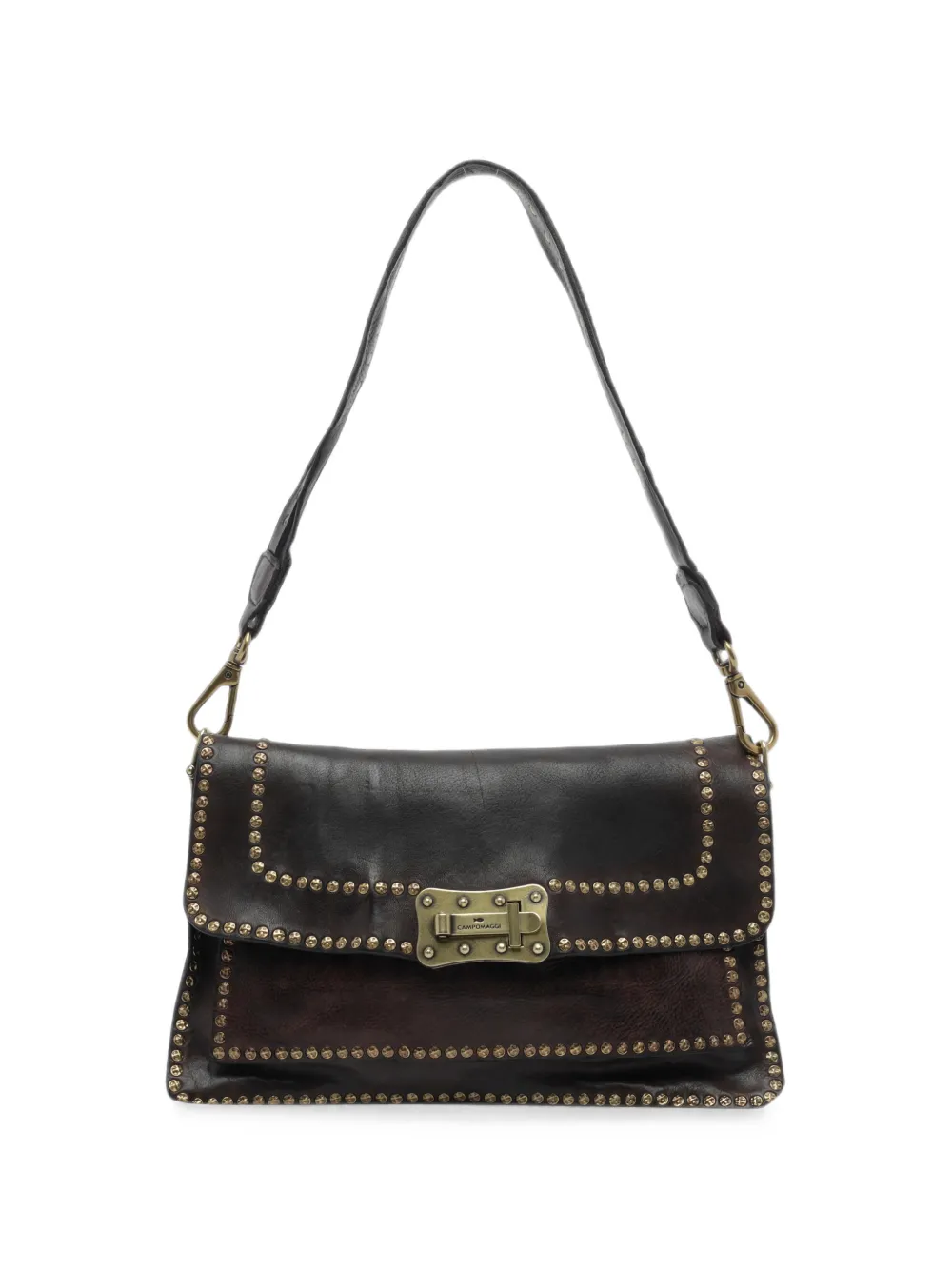 Campomaggi Agnese studded leather shoulder bag - Braun