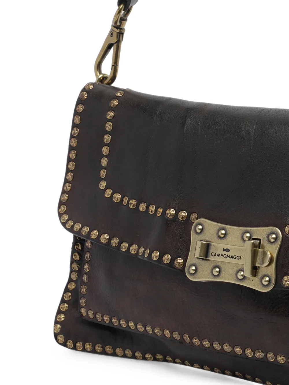 Campomaggi Agnese leren schoudertas met studs Bruin