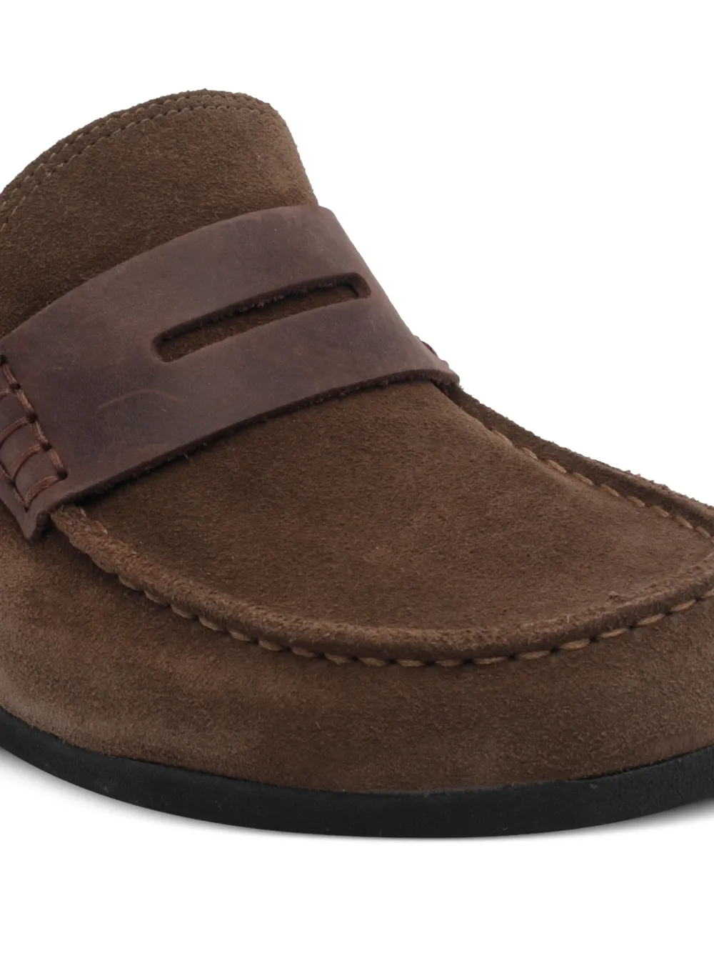 Birkenstock Naples Wrapped gemixte leren loafers Bruin
