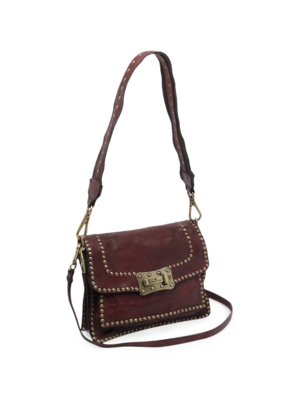 Campomaggi Agnese crossbodytas verfraaid met studs Bruin
