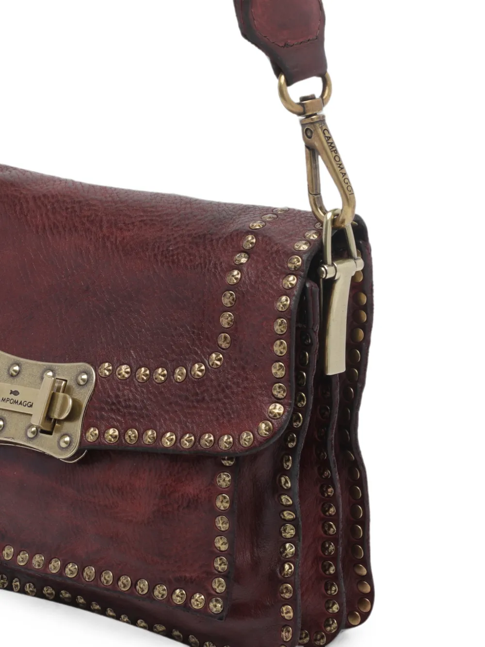 Campomaggi Agnese crossbodytas verfraaid met studs Bruin