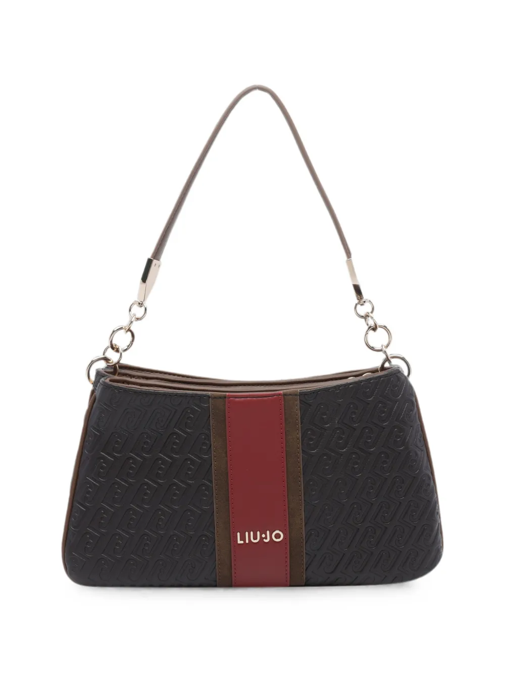 LIU JO Schultertasche mit Monogramm-Prägung - Braun