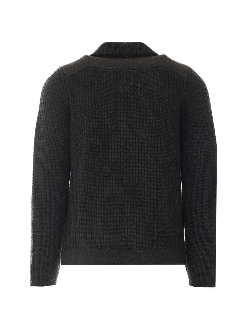 Brunello Cucinelli Kasjmier half Engels geribbeld vest Grijs