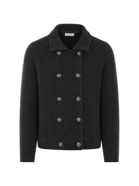 Brunello Cucinelli cashmere half English-rib mariner cardigan