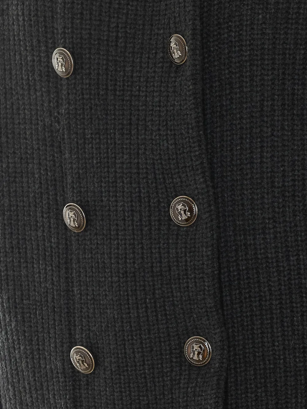 Brunello Cucinelli Kasjmier half Engels geribbeld vest Grijs