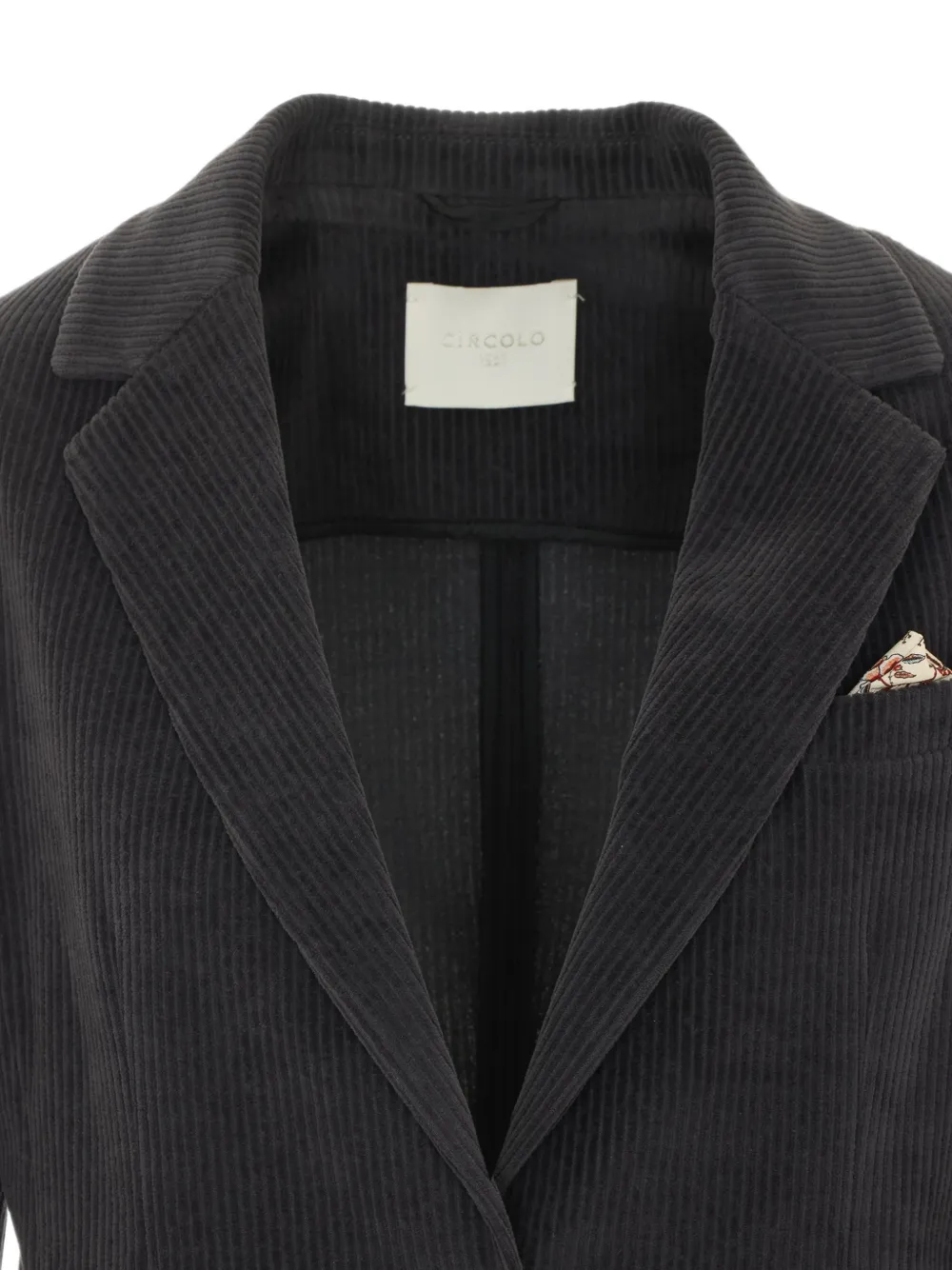Circolo 1901 Blazer met gekerfde revers en ribfluwelen effect Grijs