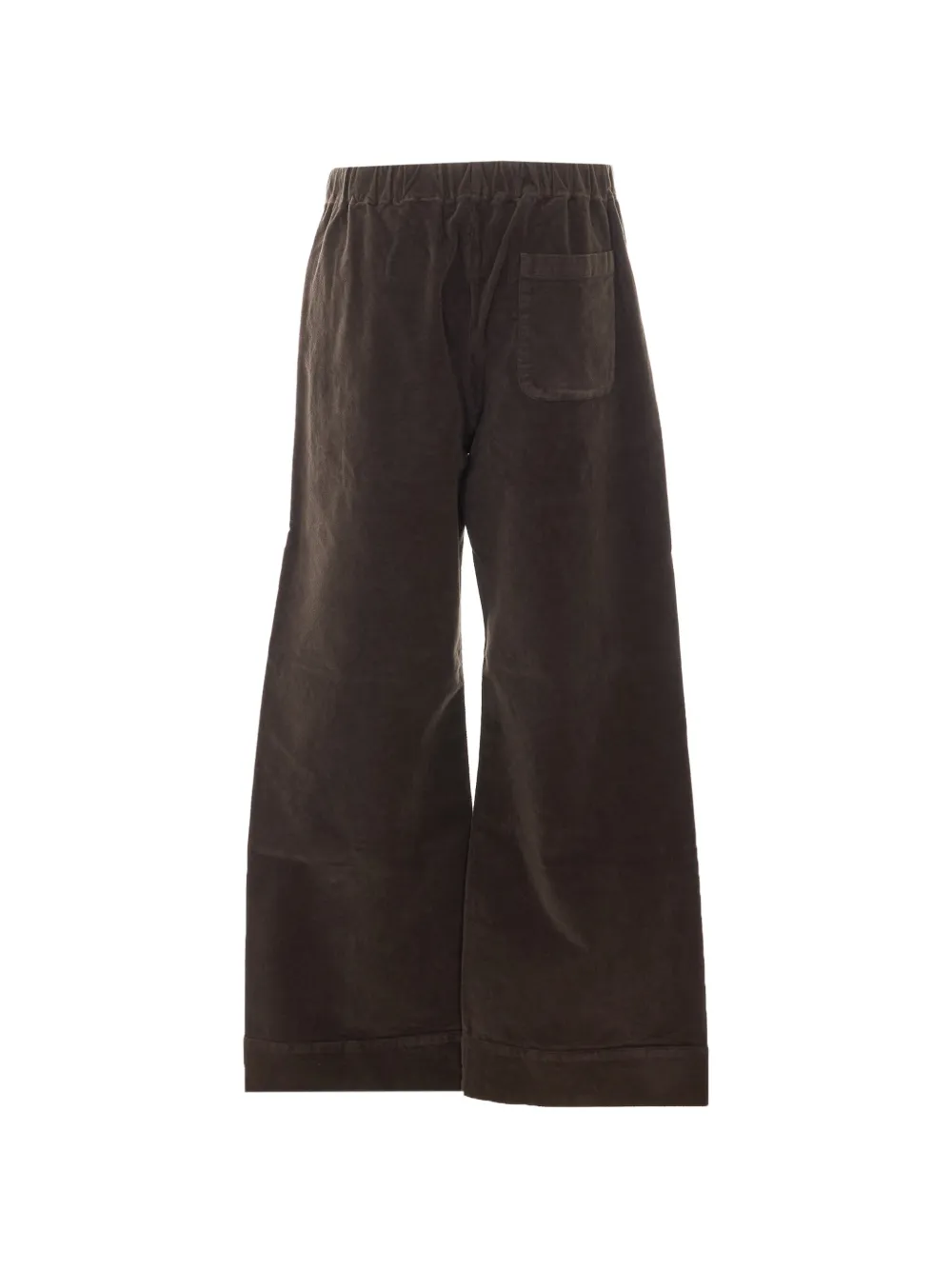 TRUE AVENUE Pensil broek met elastische taille en wijde pijpen Bruin