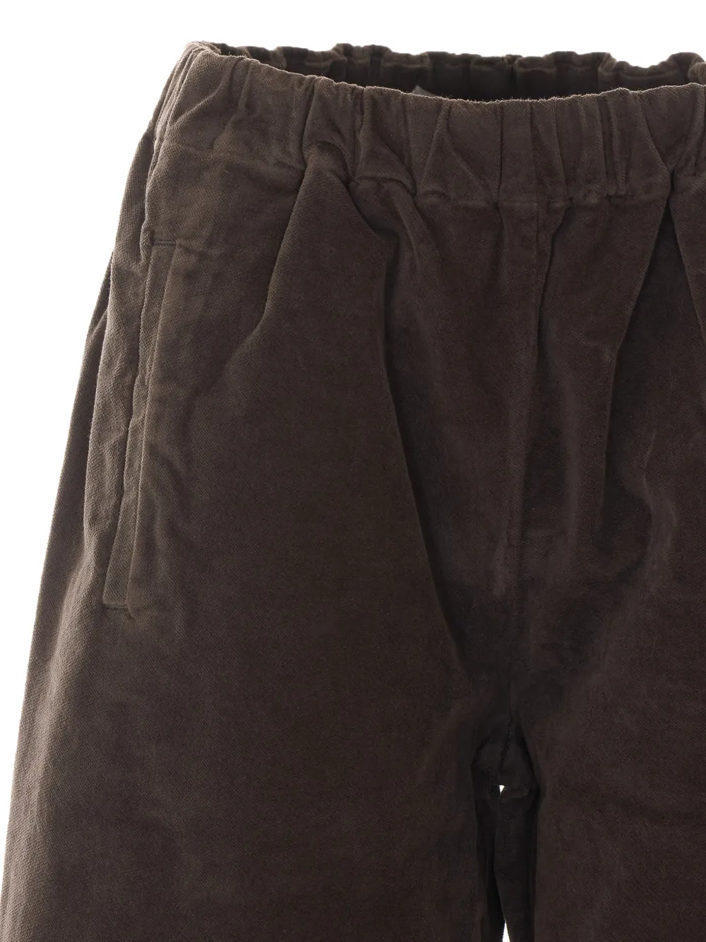 TRUE AVENUE Pensil broek met elastische taille en wijde pijpen Bruin