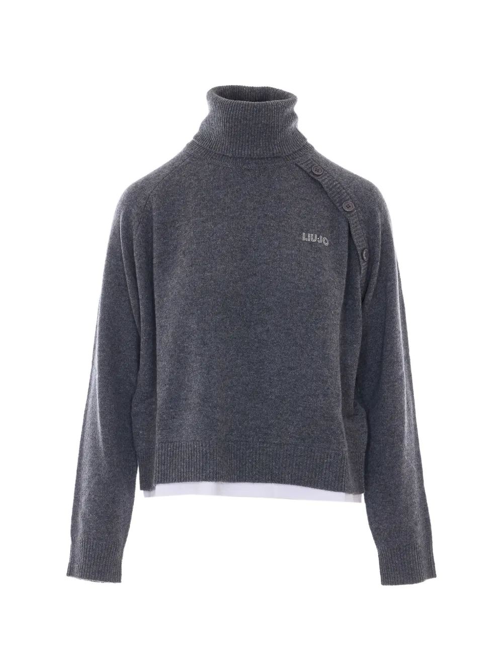 LIU JO button-detail roll-neck sweater - Grigio