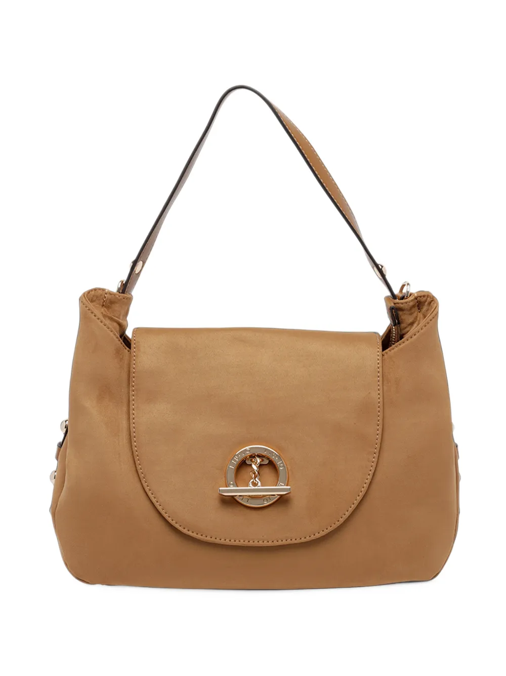 LIU JO suede-finish logo-plaque shoulder bag - Toni neutri