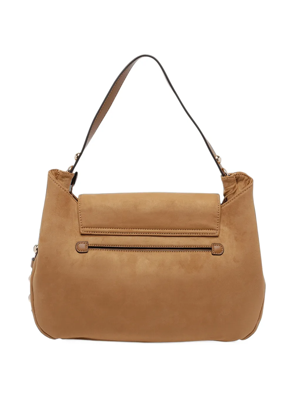 LIU JO suede-finish logo-plaque shoulder bag Beige