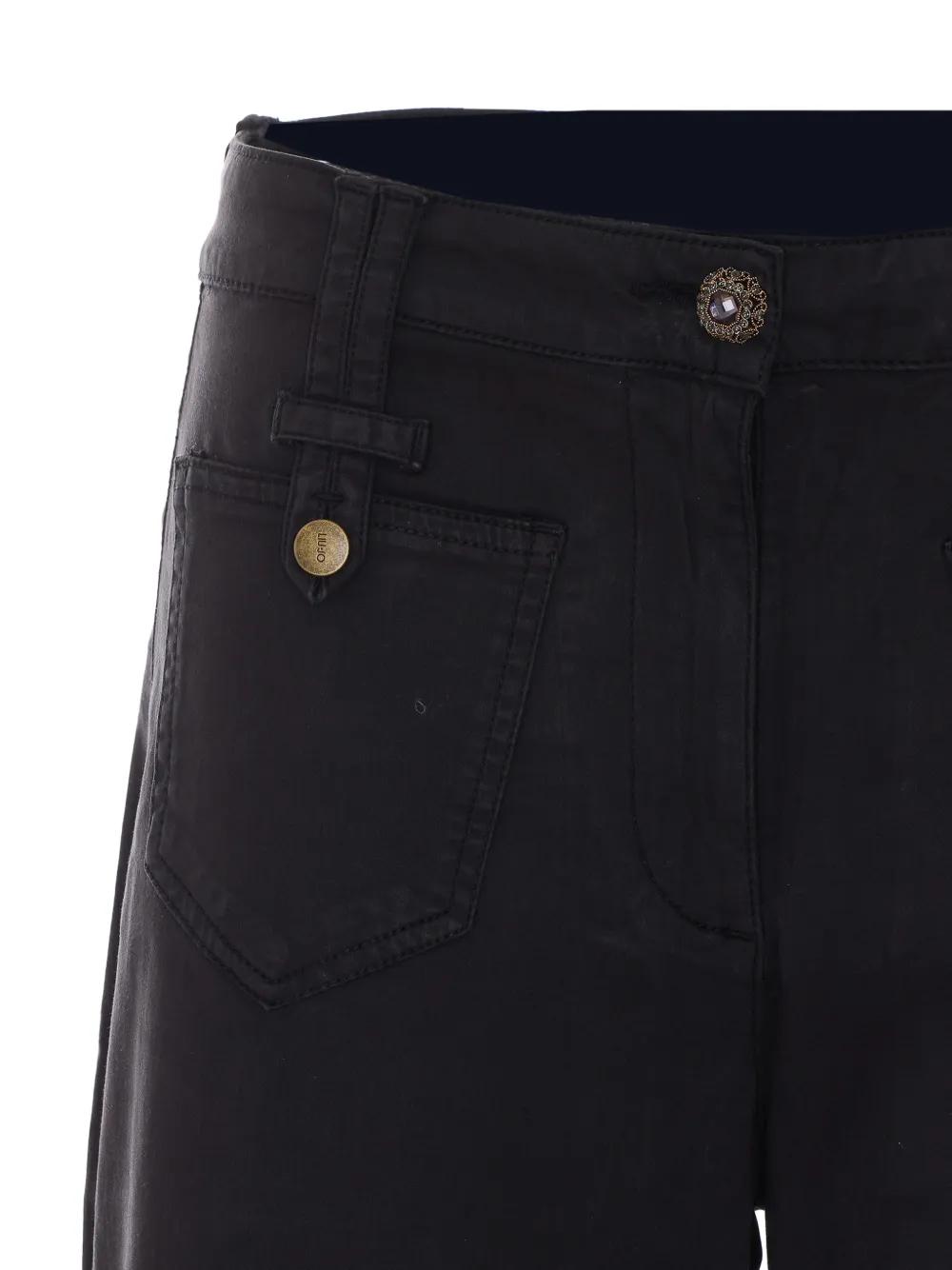 LIU JO Jeans met wijde pijpen en opgestikte zak Zwart