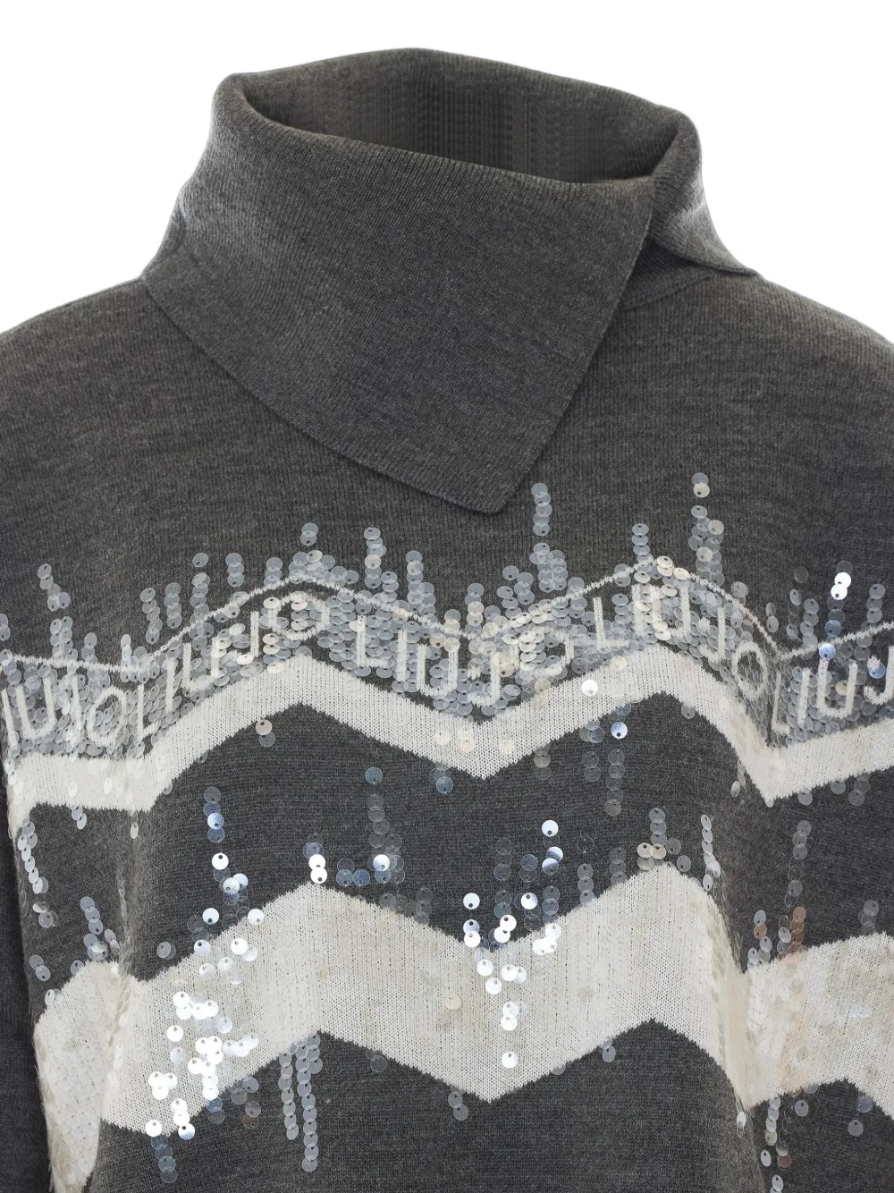 LIU JO Trui van wolblend met jacquard Grijs