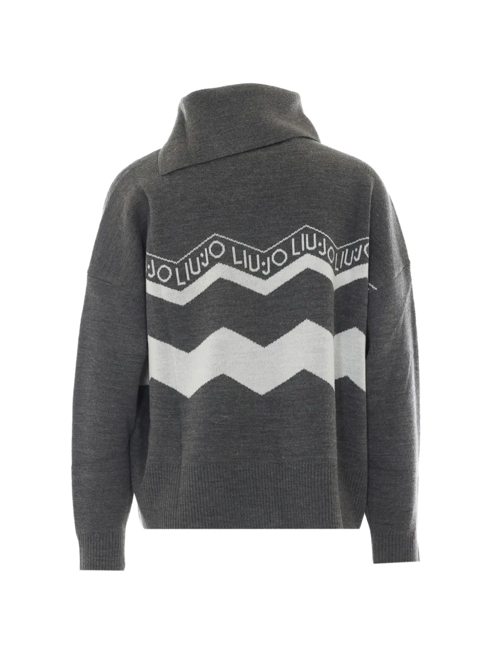 LIU JO Trui van wolblend met jacquard Grijs