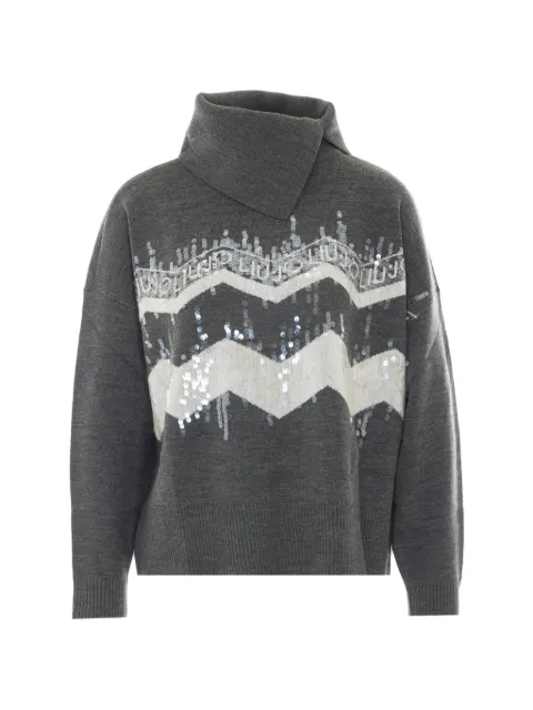 LIU JO jacquard sweater in wool blend