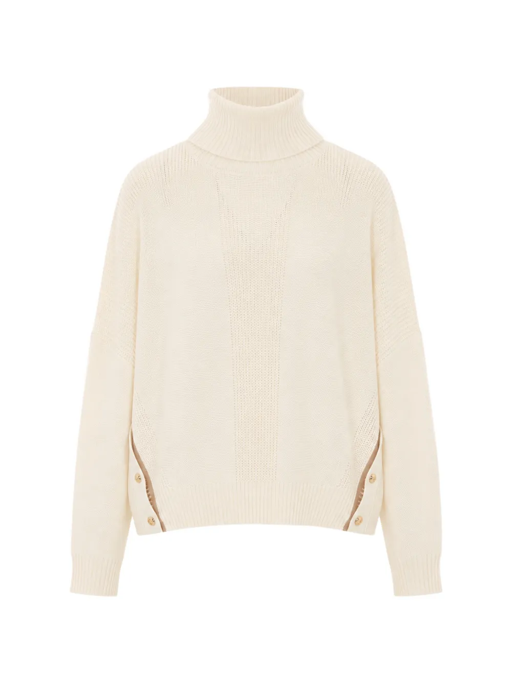 LIU JO wool-blend turtleneck with buttons - Toni neutri