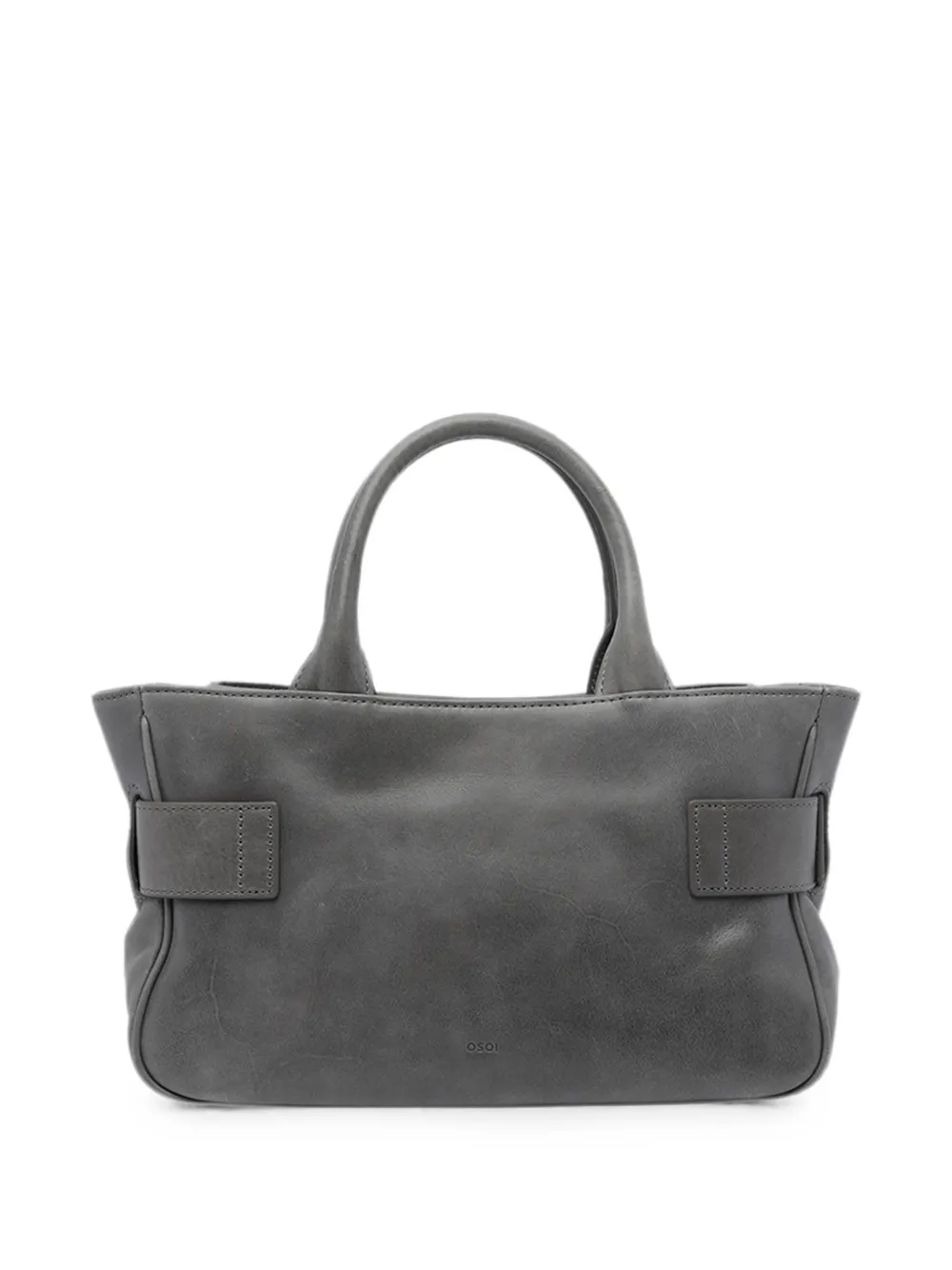 Osoi Brocle leren mini-shopper met gespen Grijs