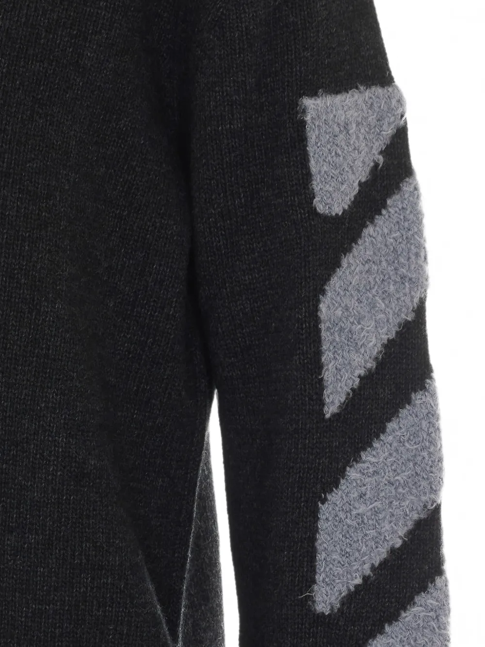 Off-White Diagonals gebreide trui met ronde hals Zwart