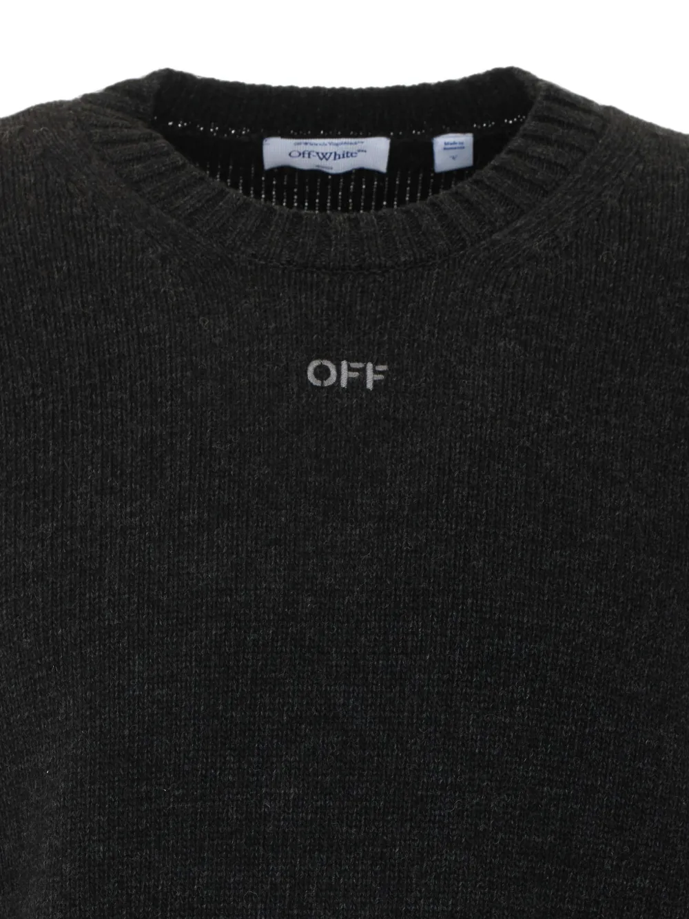 Off-White Diagonals gebreide trui met ronde hals Zwart