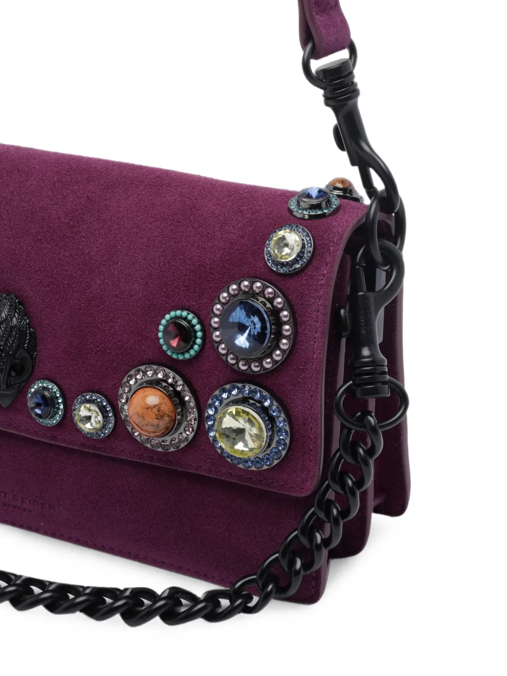 Kurt Geiger London Schoudertas met kristallen adelaar Paars