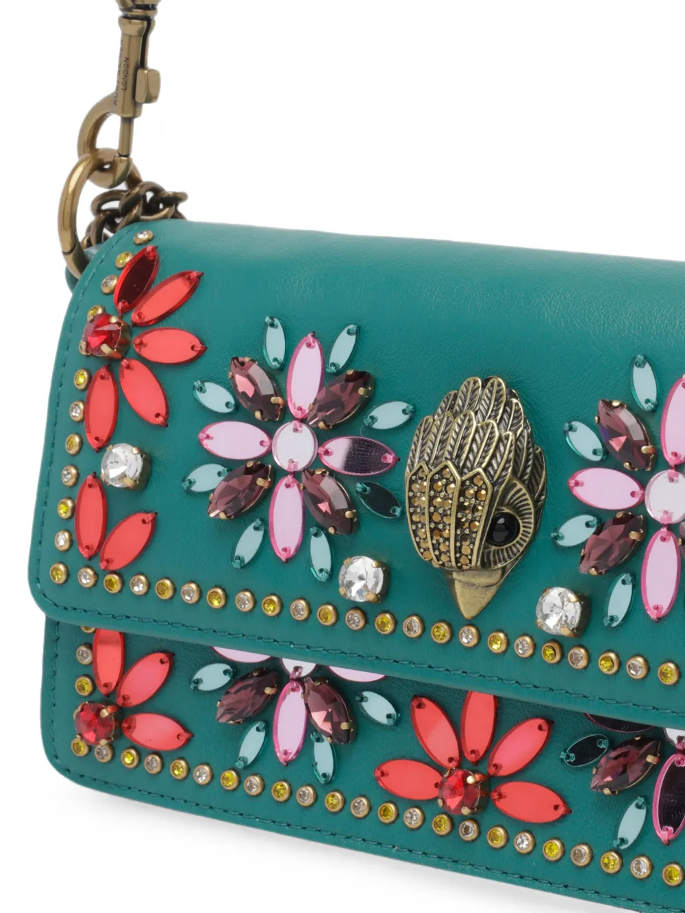 Kurt Geiger London Schoudertas verfraaid met kristallen en adelaar-patroon Groen