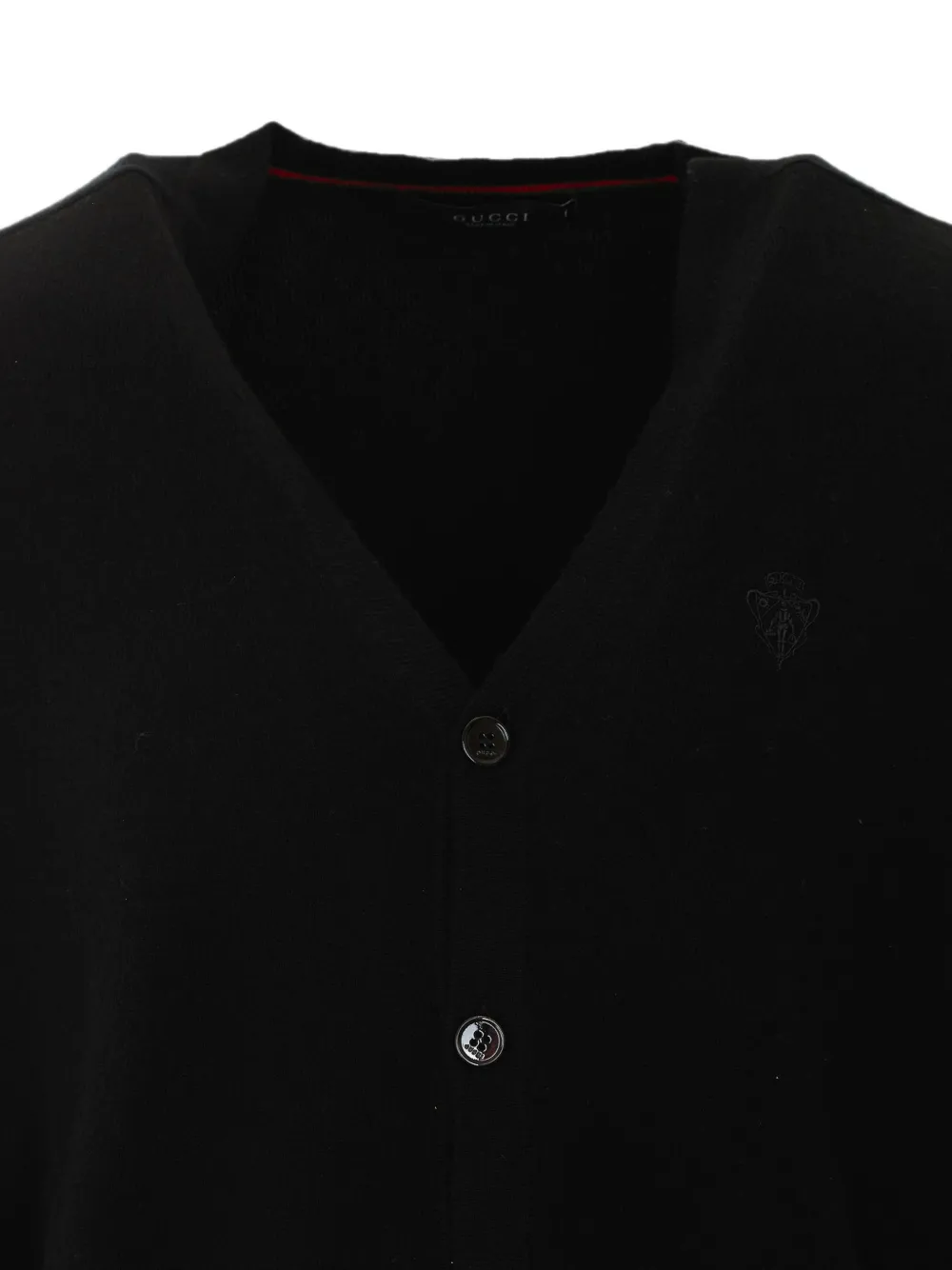 Gucci Vest met geborduurd logo en V-hals Zwart