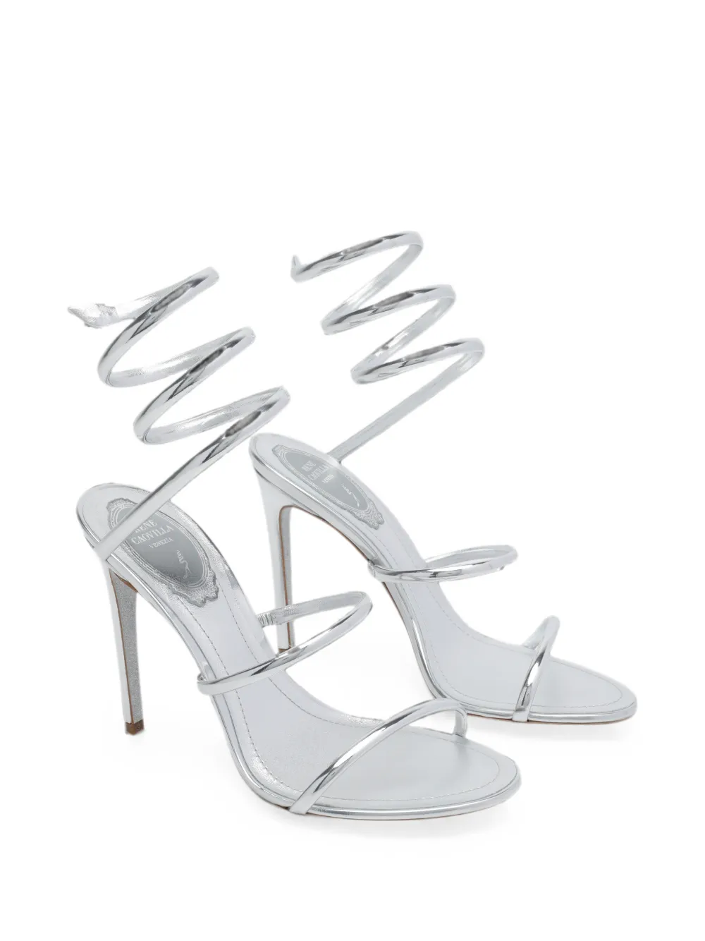 René Caovilla Cleo sandalen met hak Zilver