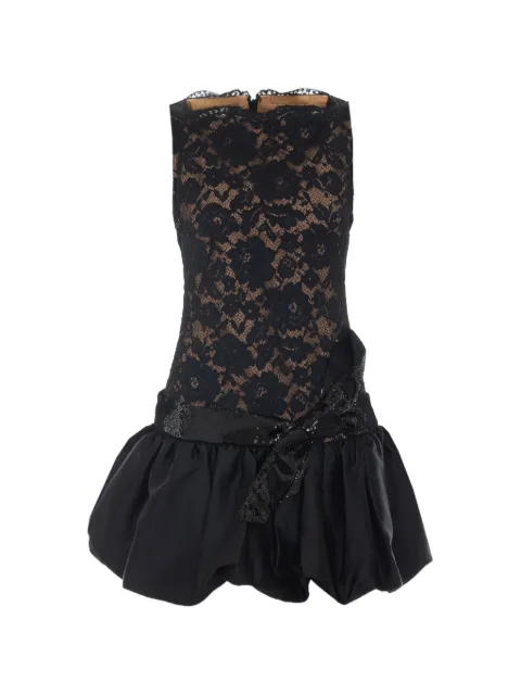 Self-Portrait black lace bubble-hem mini dress