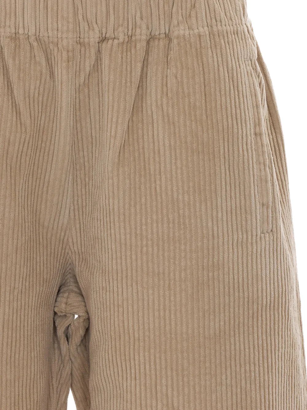 TRUE AVENUE Pensil ribfluwelen broek met wijde pijpen Beige