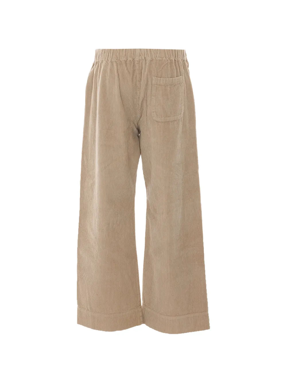 TRUE AVENUE Pensil ribfluwelen broek met wijde pijpen Beige