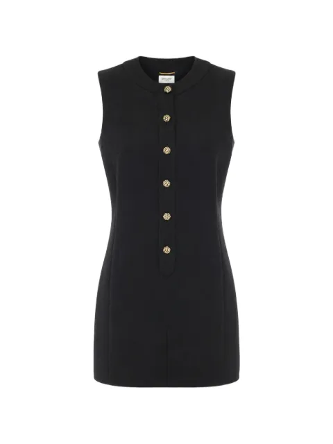Saint Laurent crystal-embellished sleeveless mini dress