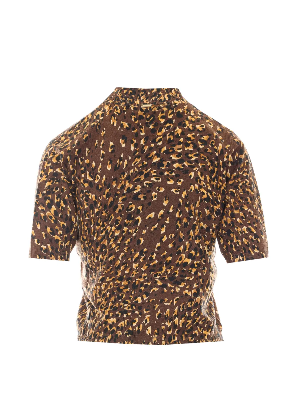 TWINSET T-shirt met dierenprint en hoge hals Bruin