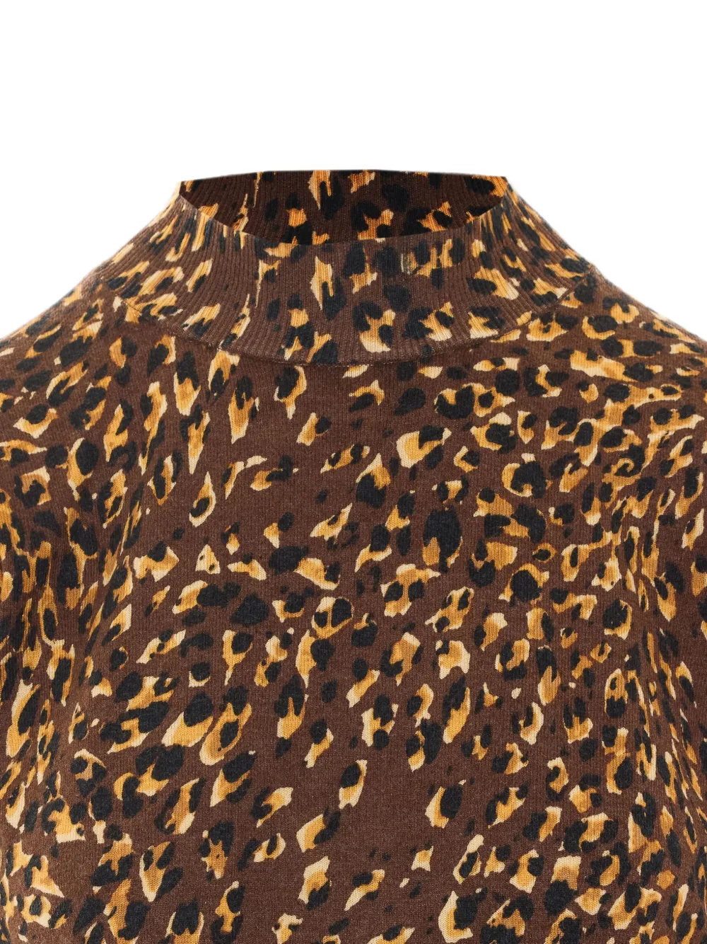 TWINSET T-shirt met dierenprint en hoge hals Bruin