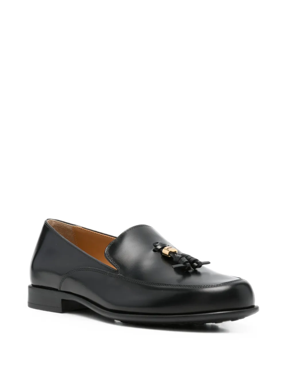 Tod's tassel leather loafers Zwart