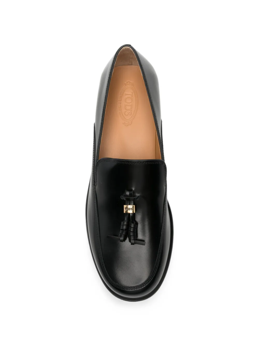 Tod's tassel leather loafers Zwart