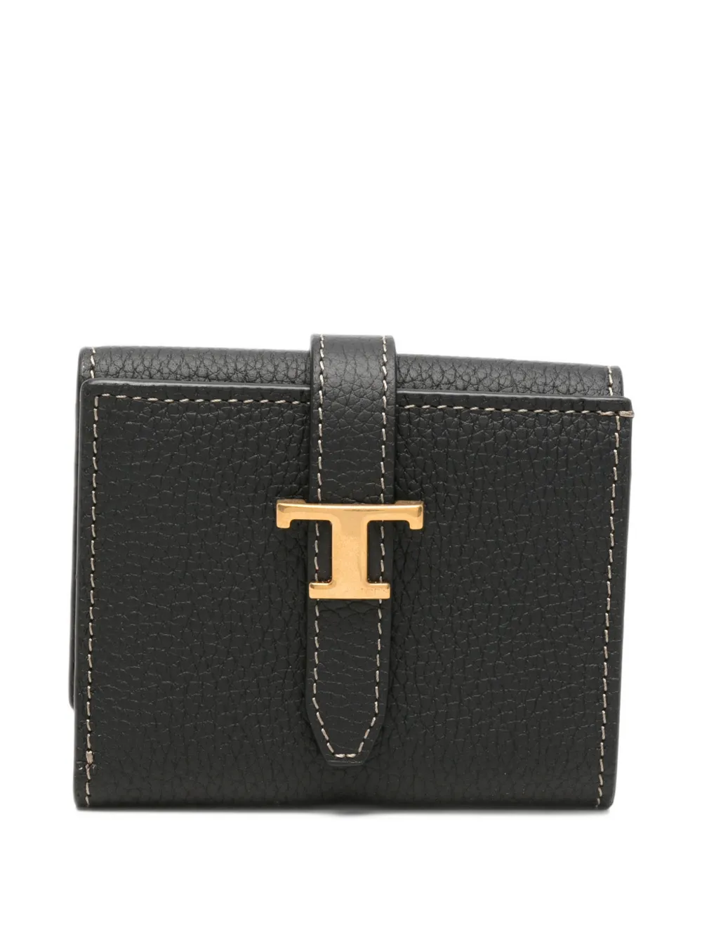 Tod's T Timeless pebbled leather wallet - Nero