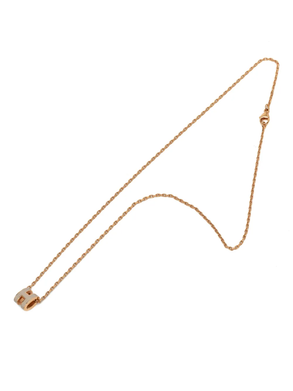 Hermès Pre-Owned 2010-2026 Rose Gold Enamel Mini Pop H Pendant Necklace costume necklace - Rosa