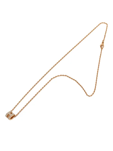 Hermès Pre-Owned 2010-2026 Rose Gold Enamel Mini Pop H Pendant Necklace costume necklace