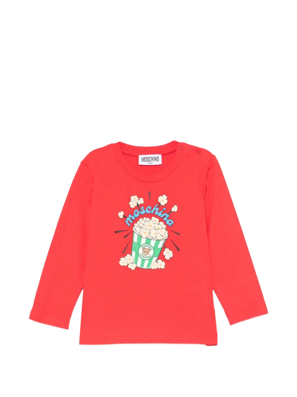 Moschino Kids T-shirt Teddy Bear con stampa popcorn - Rosso