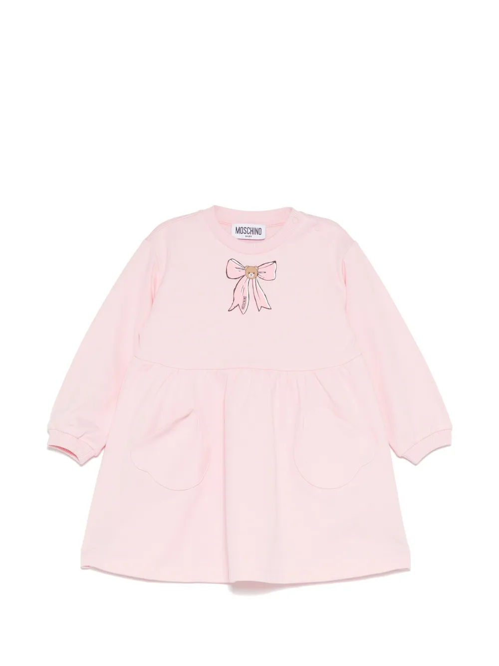 Moschino Kids Teddy Bear jurk met strikprint Roze