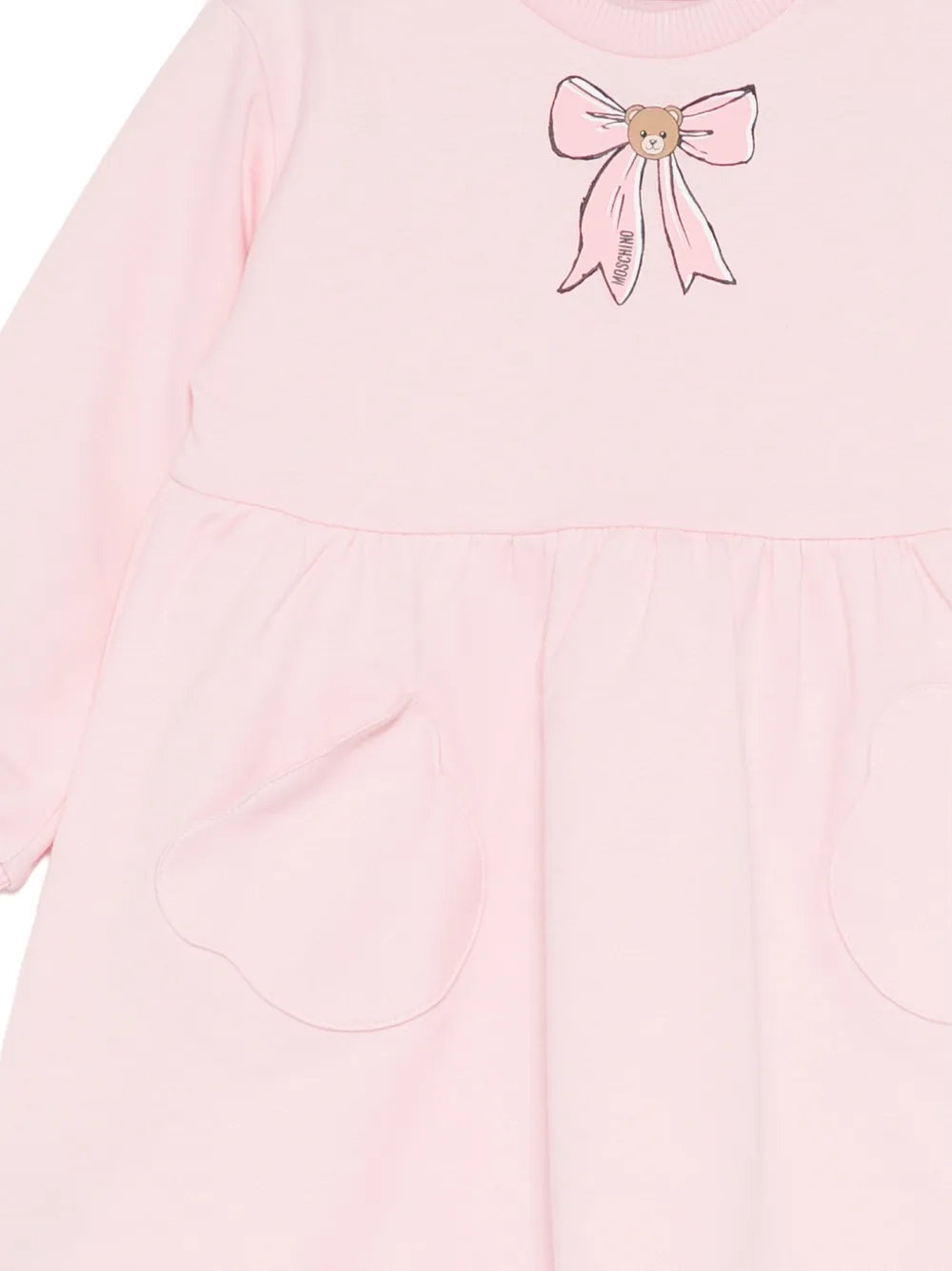 Moschino Kids Teddy Bear jurk met strikprint Roze
