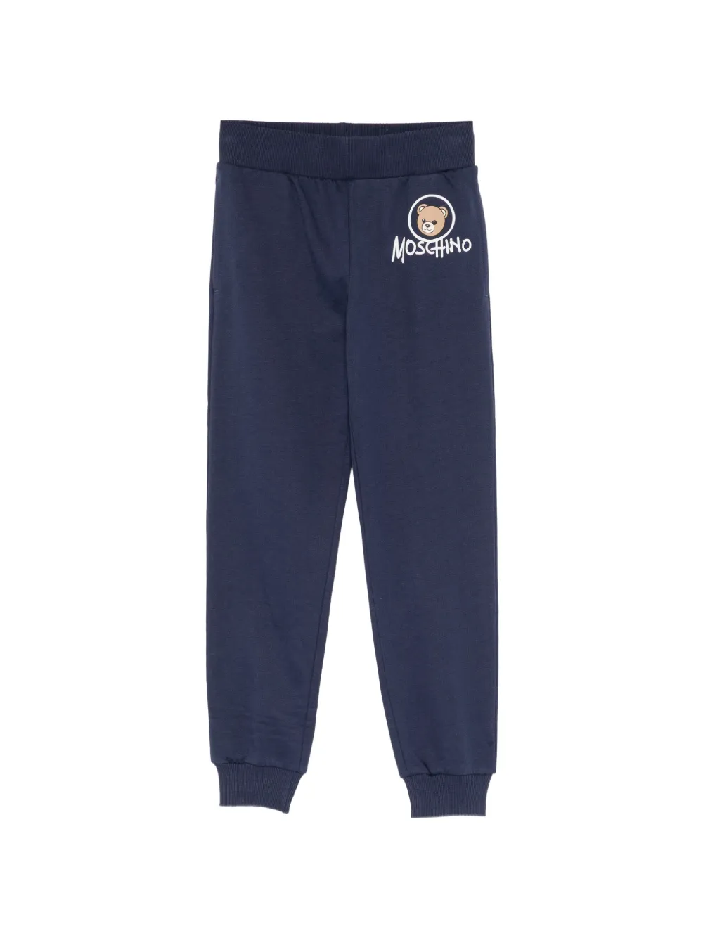 Moschino Kids Teddy Bear logo-print track pants - Blu