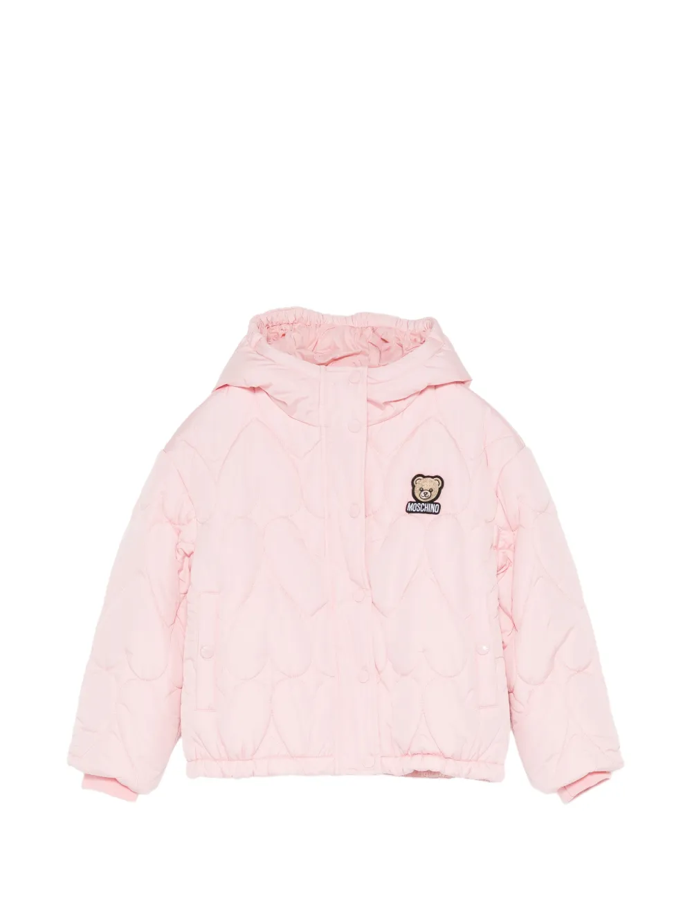Moschino Kids Teddy Bear heart-quilted jacket - Rosa