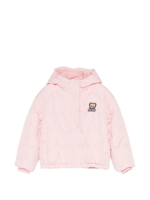 Moschino Kids veste Teddy Bear matelassée à motif cœur